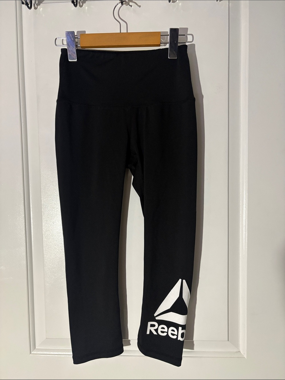 Reebok Black Capris with White Logo
